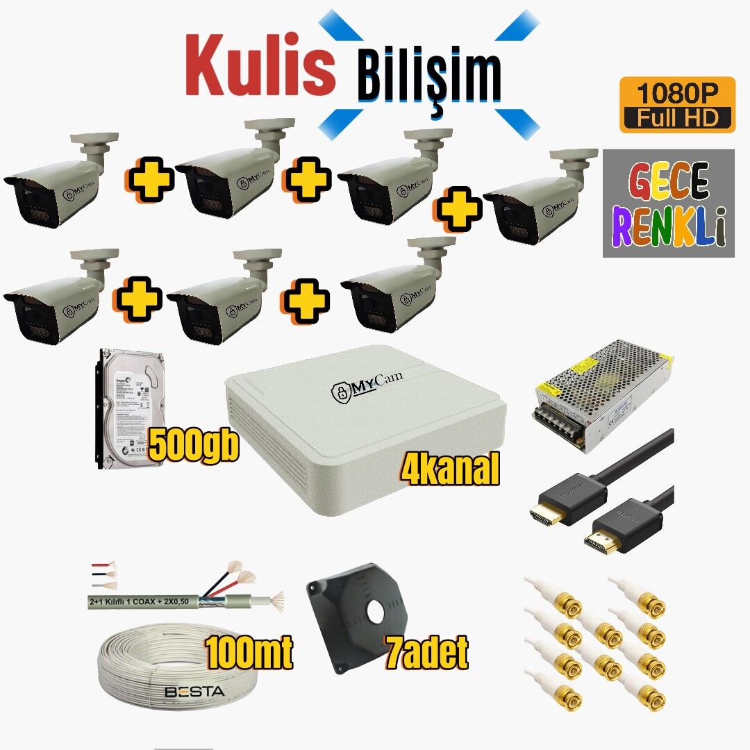 MYCAM AHD 7Lİ KAMERA FULL SET