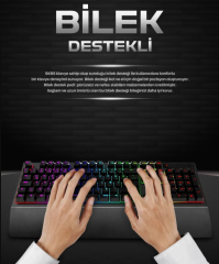 BLİC Gaming Oyuncu Mekanik Klavye Bkb5 Takıp Çıkarılabilen Bilek Destekli Siyah Rgb Red Switch Türkçe Q Gaming Oyuncu Mekanik Klavye Bkb5