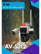 Avenir AV-S312 Wi-Fi Akıllı Ip ve Kablolu Çift Başlıklı 3 Lens 3 Kameralı 12 Mega Piksel