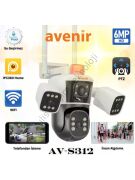 Avenir AV-S312 Wi-Fi Akıllı Ip ve Kablolu Çift Başlıklı 3 Lens 3 Kameralı 12 Mega Piksel