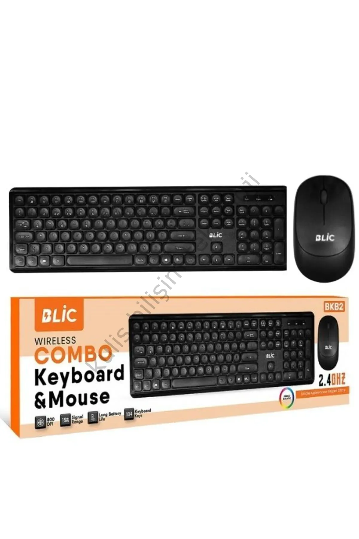 Blic BKB2 Siyah Türkçe Q Ev Ofis Kullanıma Uygun Kablosuz Klavye Mouse Set